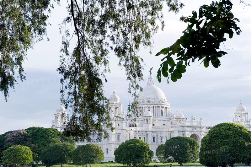 Heritage building Victoria Memorial built in 1921 at Dusk, Kolkata Calcutta, West Bengal, India, Asia