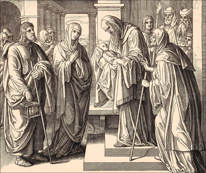 Simeon and Anna recognize Jesus, by Julius Schnorr von Carolsfeld