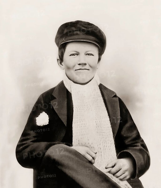Portrait of Thomas Alva Edison at age of 14 years, digitally edited