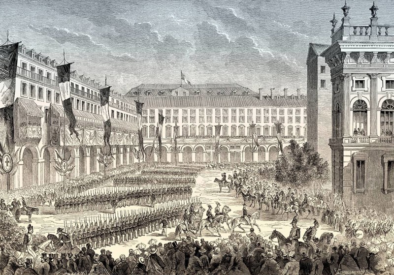 Review of the troops by the King of Italy, Victor Emmanuel II, Turin, June 7, 1863