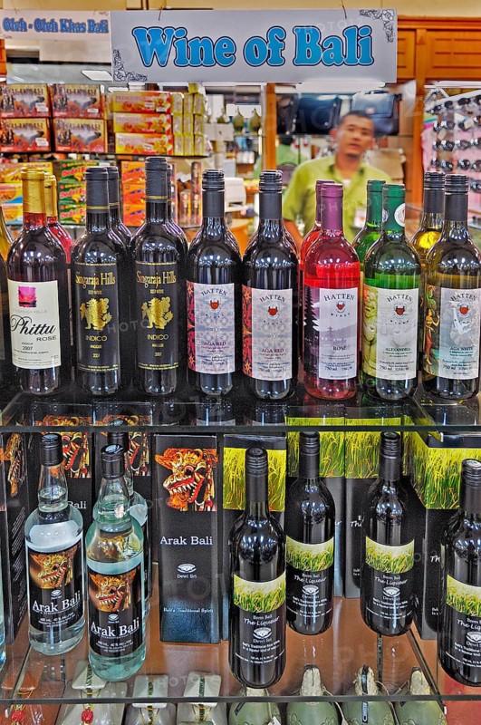Wines and spirits from Bali, Airport, Denpasar, Bali, Indonesia, Asia