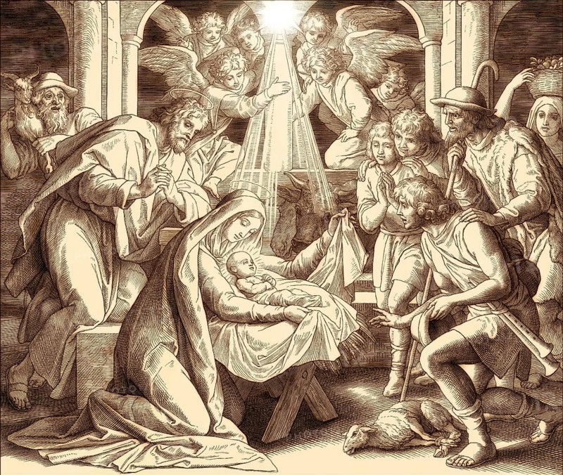 The birth of Jesus Christ, by Julius Schnorr von Carolsfeld