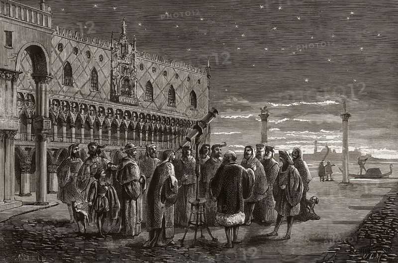 Galileo Galilei, 1564, 1642, Italian astronomer, at the Piazza San Marco, Venice, Italy, Europe