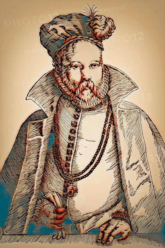 Tycho Brahe, 1546 – 1601, Danish astronomer and writer, digitally altered