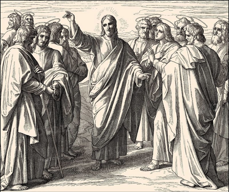 Jesus Sends out the Twelve Disciples, New Testament, by Julius Schnorr von Carolsfeld, 1860