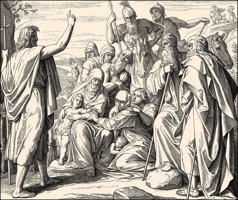 St John the Baptist in the Desert, New Testament, by Julius Schnorr von Carolsfeld, 1860