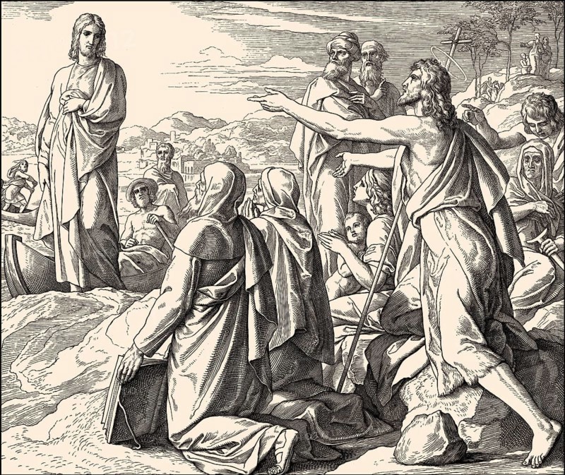 Witness of John the Baptist, New Testament, by Julius Schnorr von Carolsfeld, 1860