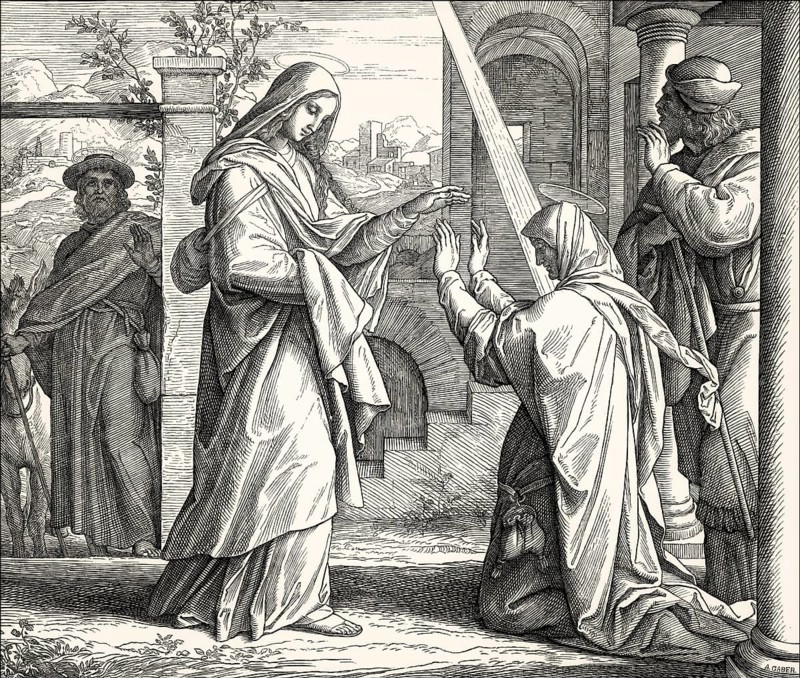 The Visitation, the visit of Blessed Virgin Mary to St. Elizabeth, by Julius Schnorr von Carolsfeld