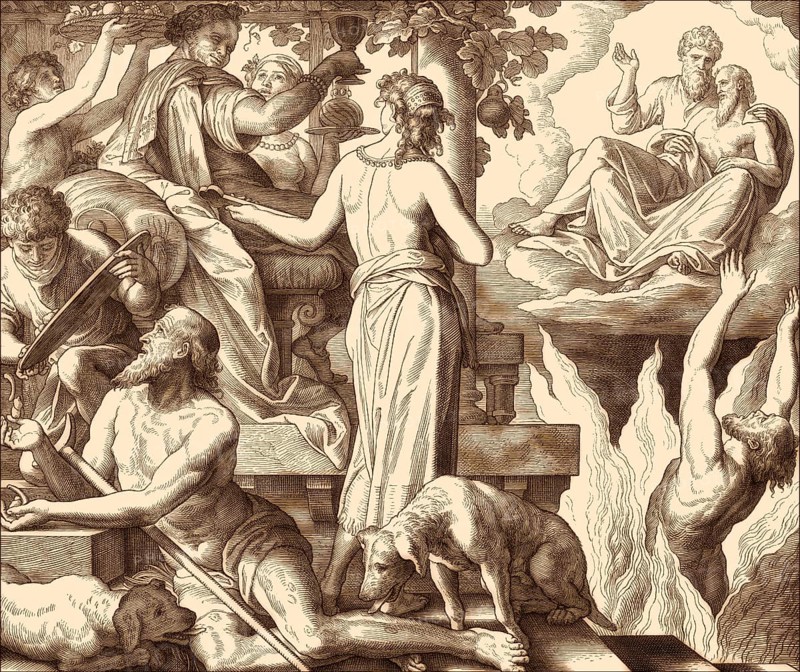 The parable of the rich man and Lazarus, New Testament, by Julius Schnorr von Carolsfeld, 1860