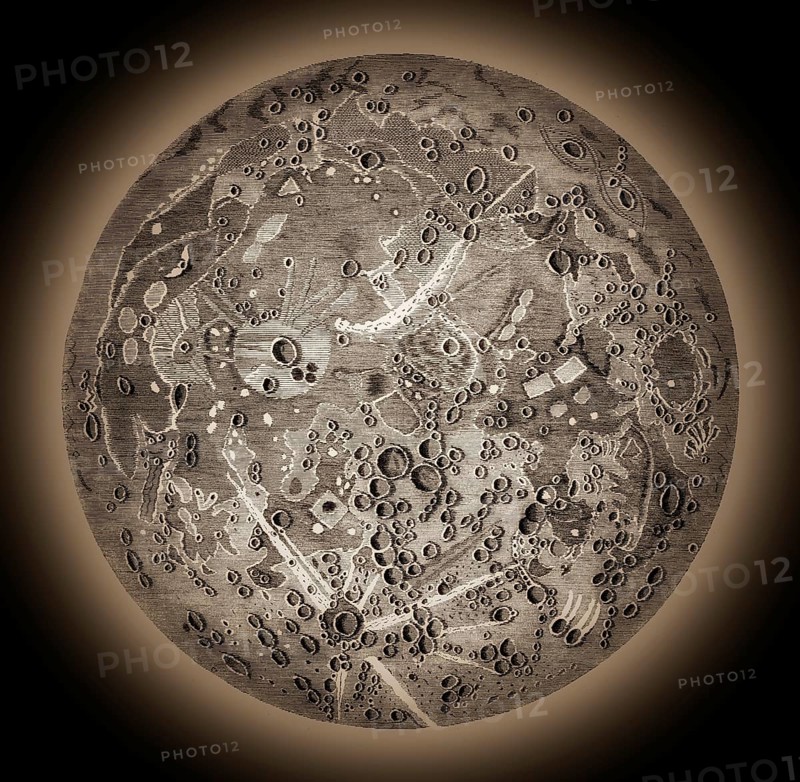 Map of the moon, after Chérubin d'Orléans (1613-1697), French scientific instrument maker