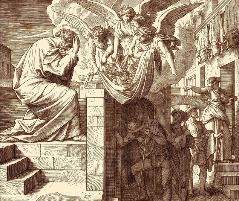 Saint Peter's vision of a sheet with animals, New Testament, by Julius Schnorr von Carolsfeld, 1860