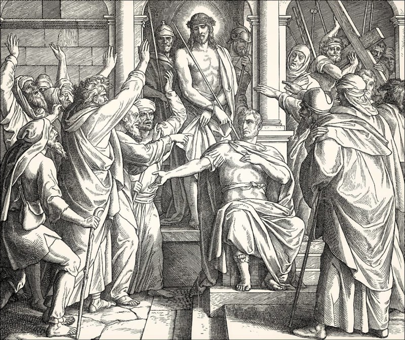 Jesus Delivered To Be Crucified by Pontius Pilate, by Julius Schnorr von Carolsfeld, 1860