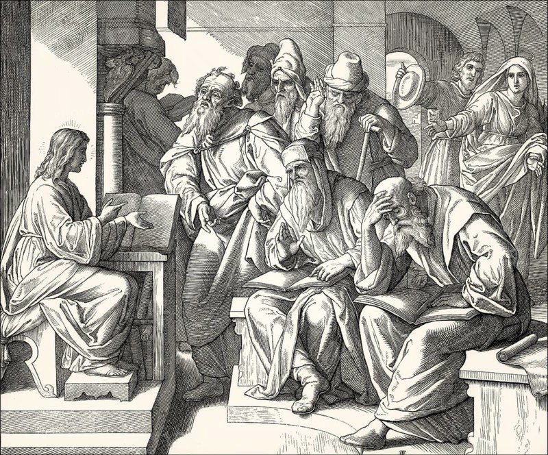 Twelve years old Jesus at the Temple, by Julius Schnorr von Carolsfeld