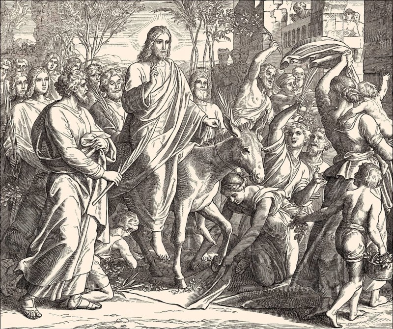 Jesus' Triumphal Entry into Jerusalem, New Testament, by Julius Schnorr von Carolsfeld, 1860