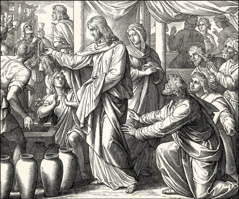 Wedding at Cana, New Testament, by Julius Schnorr von Carolsfeld, 1860