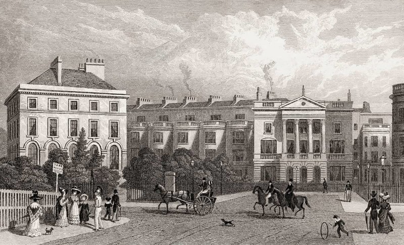 St Andrews Place, Regent's Park, London, UK, illustration by Th. H. Shepherd, 1826