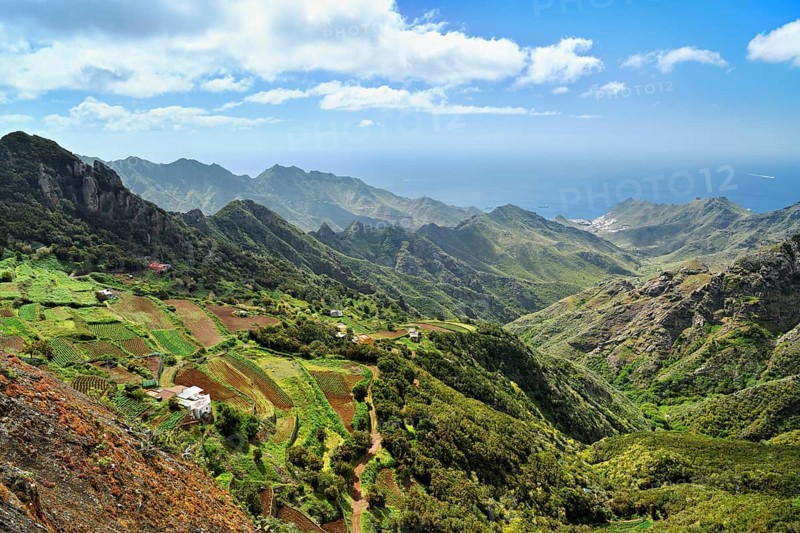 View from the Mirador Pico del Inglés, Las Montanas de Anaga, Anaga Mountains, Tenerife, Canary Islands, Spain, Europe