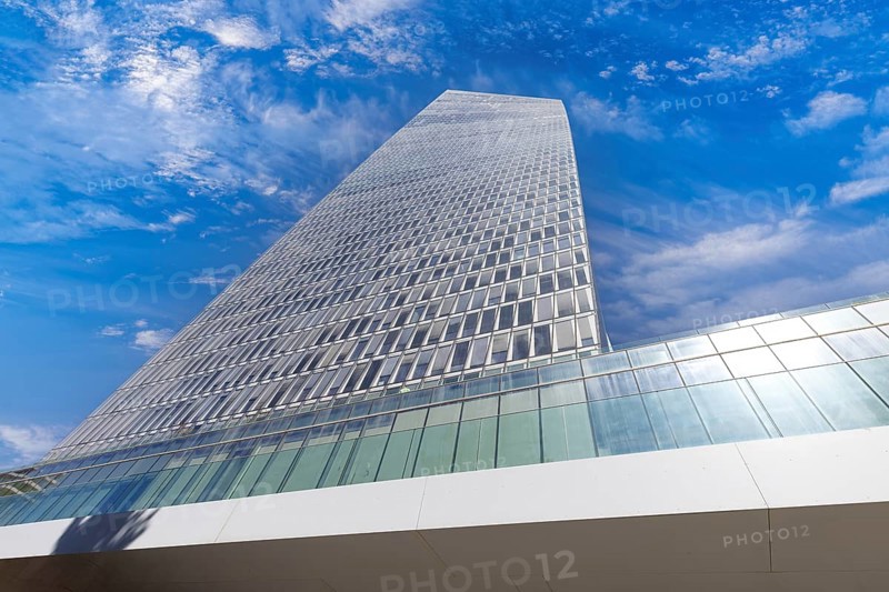 Israel, Tel Aviv financial business district skyline with shopping malls and high tech offices., Asia