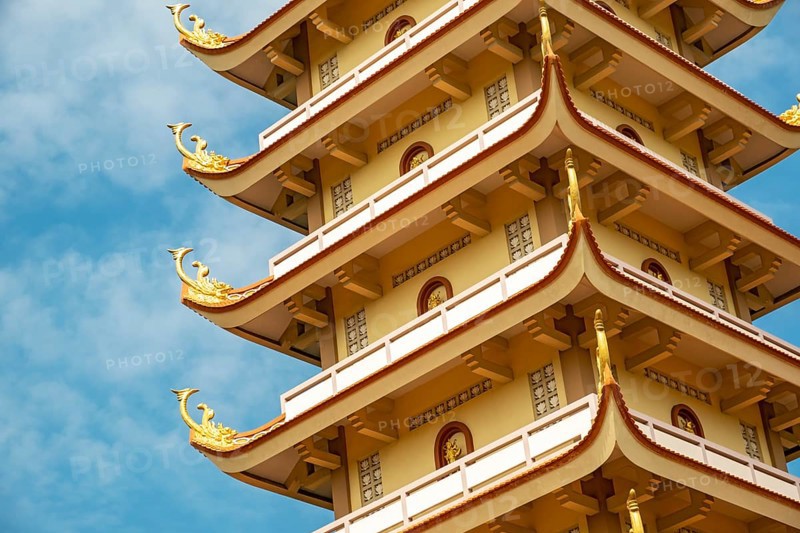 7-story Pagoda at Vinh Trang Temple, My Tho, Mekong Delta, Vietnam, Asia
