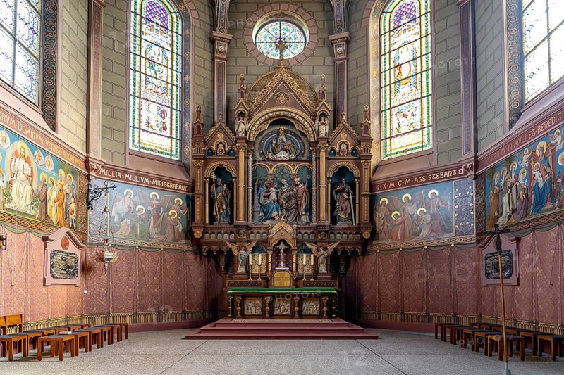 Altar of the town church of Our Lady of Mount Carmel in Bräunlingen, Black Forest, Baden-Württemberg, Germany, Europe