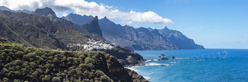 Atlantic coast near Taganana, Tagana valley, Barranco de la Iglesia, Anaga mountains, Las Montanas de Anaga, Tenerife, Canary Islands, Spain, Europe