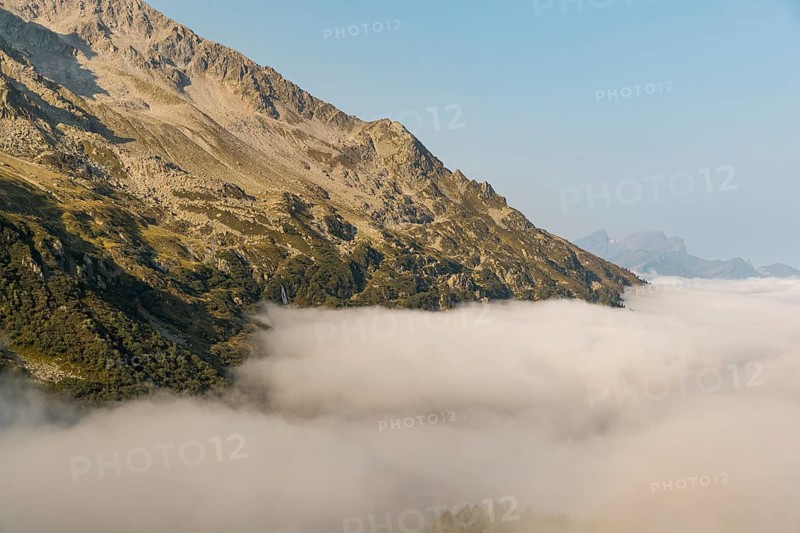 View from the Sustenpass High Alpine Road, close to the lake Steinsee