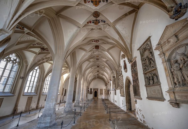 The late Gothic mortuary, burial place of the cathedral canons, consecrated in 1498, Cathedral of St Salvator or St Willibald, Eichstätt, Upper Bavaria, Germany, Europe