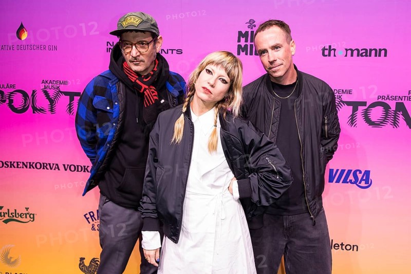 Andy Penn, Mieze Katz and Robert Bob Schütze from the band MIA. on the red carpet in front of the Polyton 2024 award ceremony at the Atelier Gardens in Berlin on 23 October 2024. The award has been held since 2023 and is a successor to the Echo music award