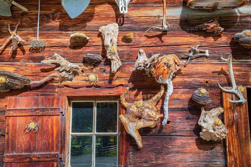 Traditional farmhouse at the Eng mountain pasture. Nature conservancy area Grosser Ahornboden