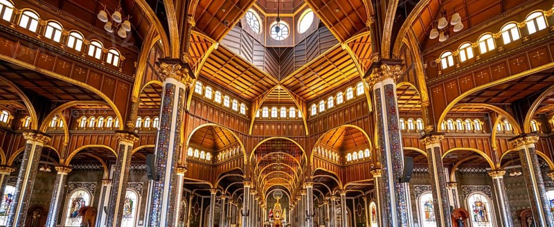 Interior view, Basílica de Nuestra Señora de Los Ángeles, Cartago, Costa Rica, Central America