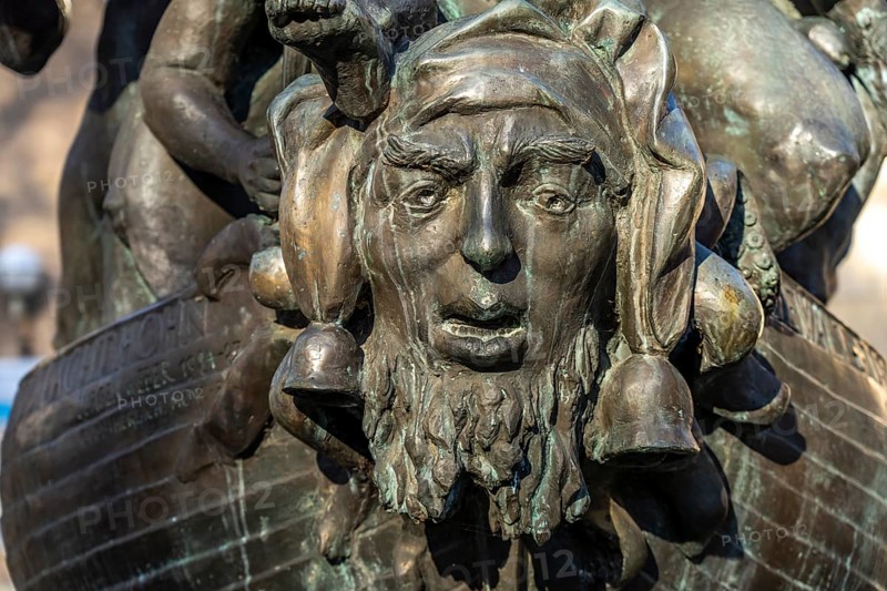 Detail of the sculpture Ship of Fools by Jürgen Weber in Hamelin, Lower Saxony, Germany, Europe