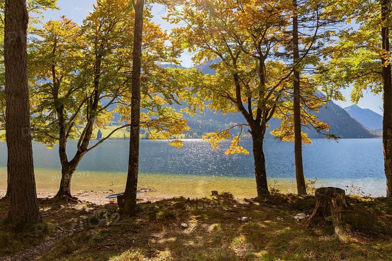 Grundlsee in autumn, salzkammergut, styria, Austria, Europe