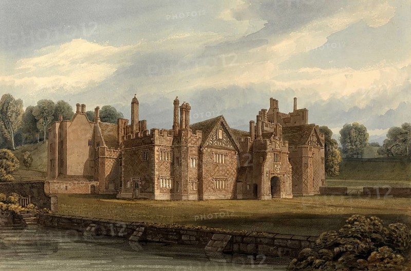 South West View of Compton Winyate, Warwickshire, belonging to the Marquis of Northampton, England, digitally restored reproduction of a 19th-century original by John Buckler, Record date not stated, South West View of Compton Winyate, belonging to the Marquis of Northampton, digitally restored reproduction of a 19th-century original, Record date not stated