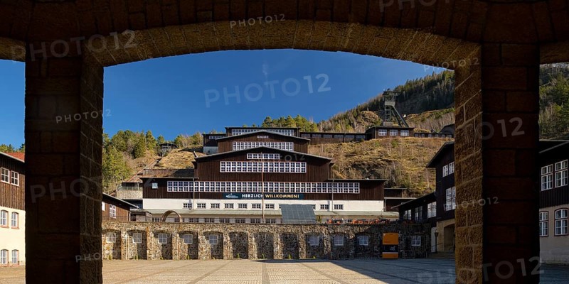 Open-cast facilities, Rammelsberg ore mine on the mountain of the same name, UNESCO World Heritage Site, Goslar, Lower Saxony, Germany, Europe