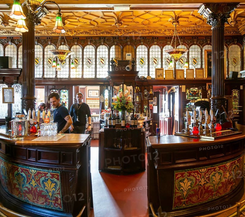 Grade 1 listed interior of the Philharmonic Dining Rooms public house, Hope Street, Liverpool, England, UK