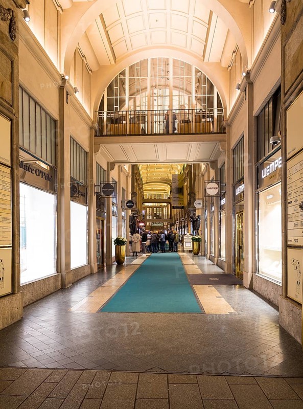 Interior design of the Mädler-Passage with wine restaurant Auerbachs Keller in the city centre of Leipzig, Saxony, Germany, Europe