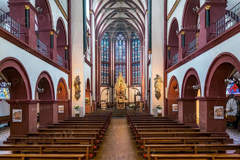 Interior of the Catholic Church of Our Lady in Koblenz, Rhineland-Palatinate, Germany, Europe