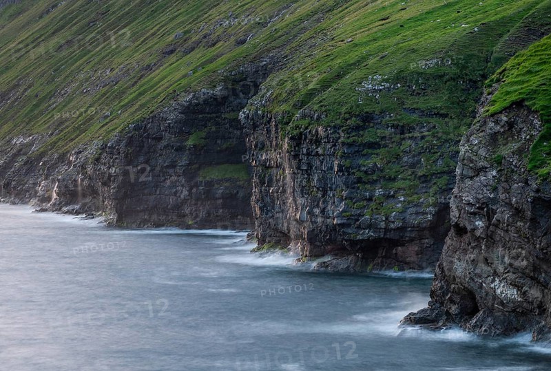 Surf, Coast, Long exposure, Vidareidi, Vidoy Island, Viðareiði, Viðoy Island, Faroe Islands, Denmark, Europe