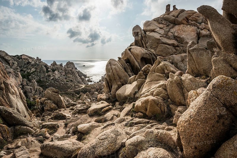 Bizarre and huge granite rocks by the sea, Capo Testa, near Santa Teresa di Gallura, Sardinia, Italy, Europe