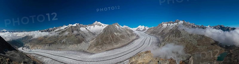 The Aletsch Glacier is the largest glacier in the Alps. The whole area is part of the Jungfrau-Aletsch Protected Area, a UNESCO World Heritage site since 2001