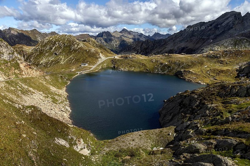 Lake Scuro, Lago Scuro, Sambuco valley, Vale Sambuco, near Fusio, Lavizzara, behind Ticino mountains, Canton Ticino, Switzerland, Europe
