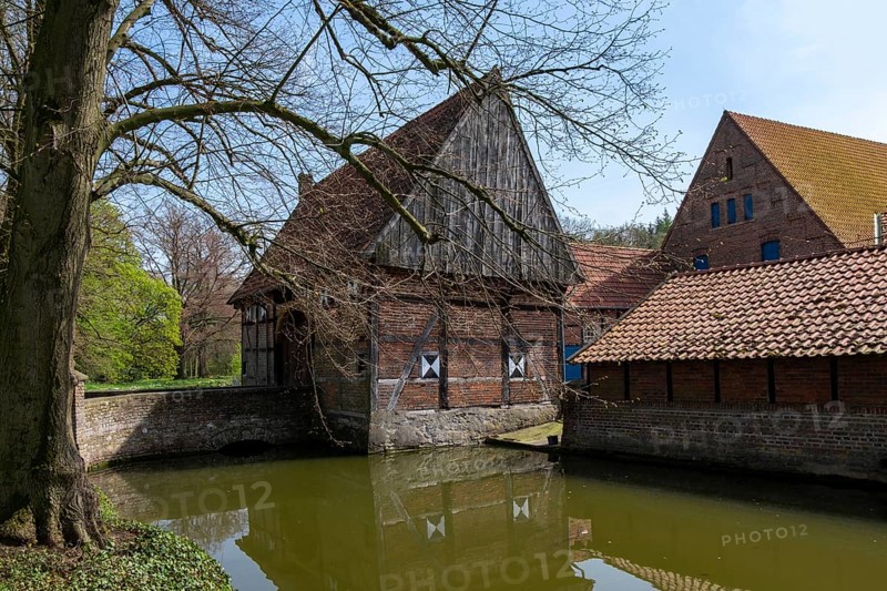 Historic Gräftenhof Haus Runde, Billerbeck, Münsterland, North Rhine-Westphalia, Germany, Europe