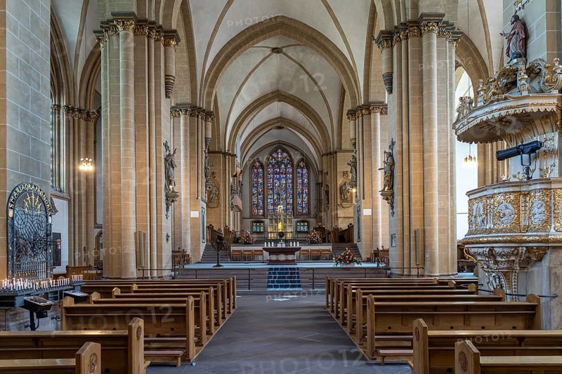 Interior of Paderborn Cathedral Paderborn, North Rhine-Westphalia, Germany, Europe