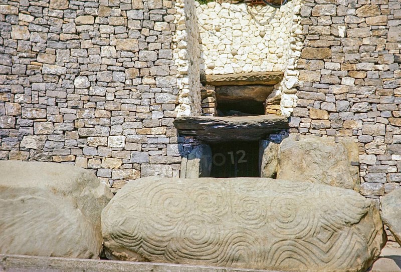 Reconstruction of the Neolithic passage tomb at Newgrange, County Meath, Republic of Ireland, c. 1974