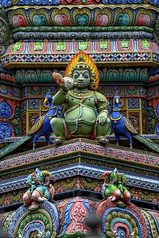 Detail of the facade of the Sri Maha Mariamman Temple, Hindu temple, Silom Road, Bangkok, Thailand, Asia