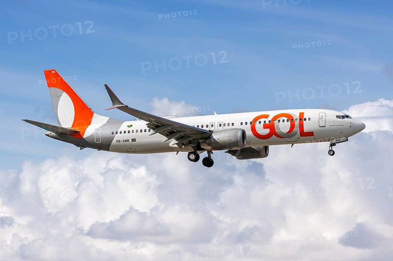 A GOL Boeing 737-8 MAX aircraft with the registration PR-XMK at Miami Airport, USA, North America