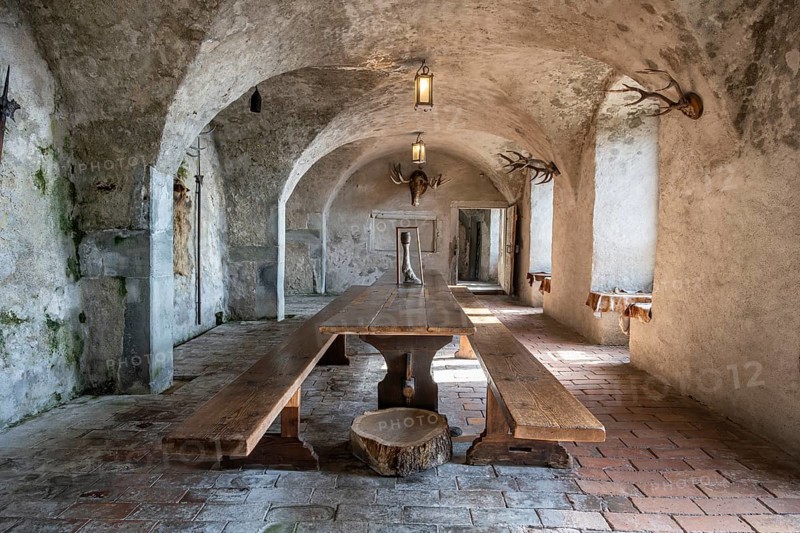 Knights' Hall in the historic Meersburg Castle, museum, place of interest, Lake Constance, Lake Constance district, Baden-Württemberg, Germany, Europe
