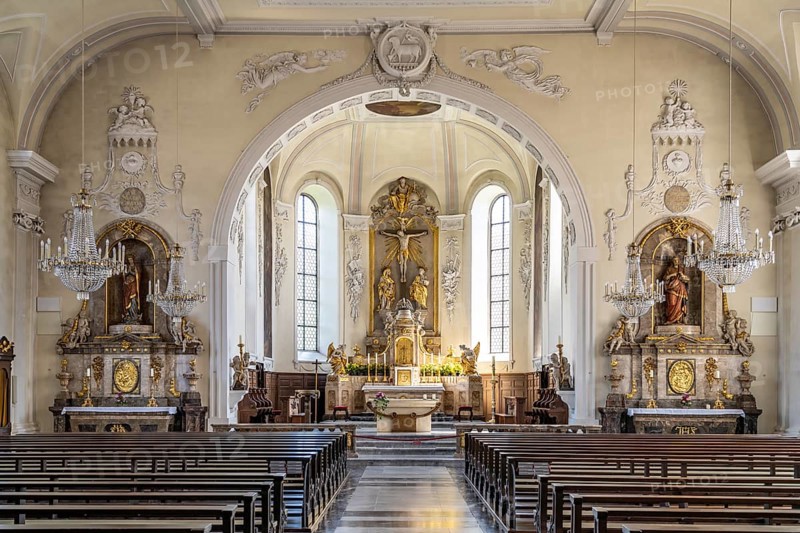 Interior of the Catholic parish church Church of Our Dear Lady in Waldshut-Tiengen, Baden-Württemberg, Germany, Europe