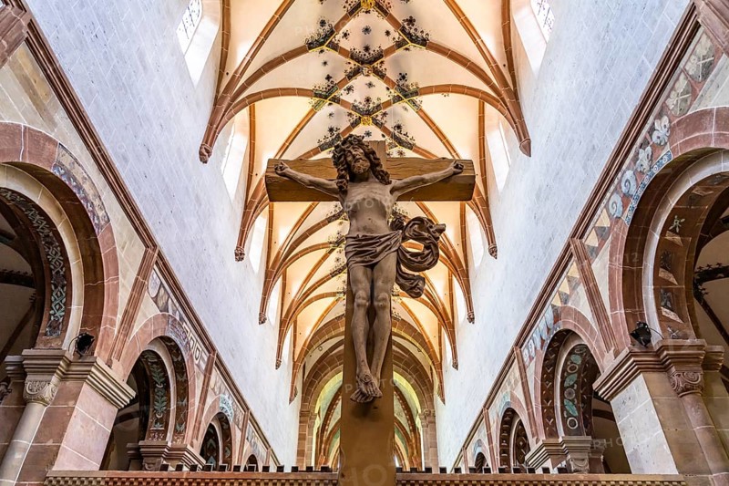Crucifix in the interior of the monastery church, Maulbronn Monastery, Maulbronn, Baden-Württemberg, Germany, Europe