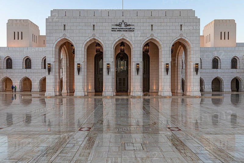 The main entrance of the Royal Opera, Muscat, Arabian Peninsula, Sultanate of Oman